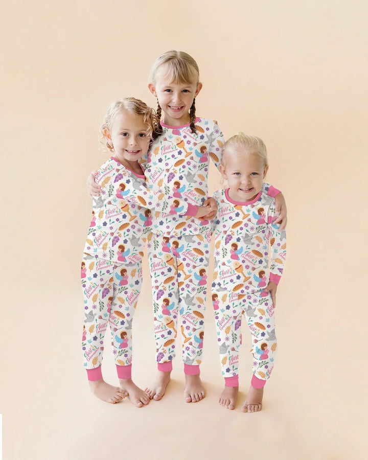 First Communion Bamboo Two Piece Long Sleeve Pajama Set