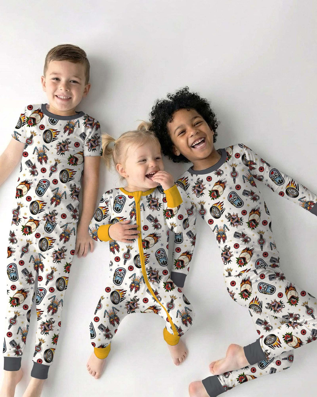 Born to Ride Together Family Matching Bamboo Two Piece Short Sleeve Pajama Set