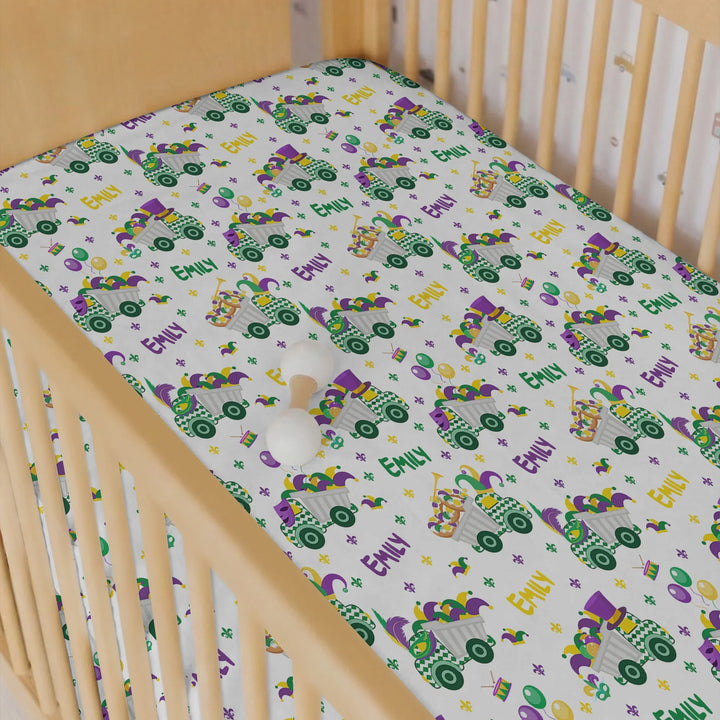 Mardi Gras Trucks Bamboo Fitted Crib Sheet