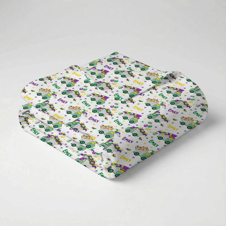 Mardi Gras Trucks Bamboo Swaddle Blanket