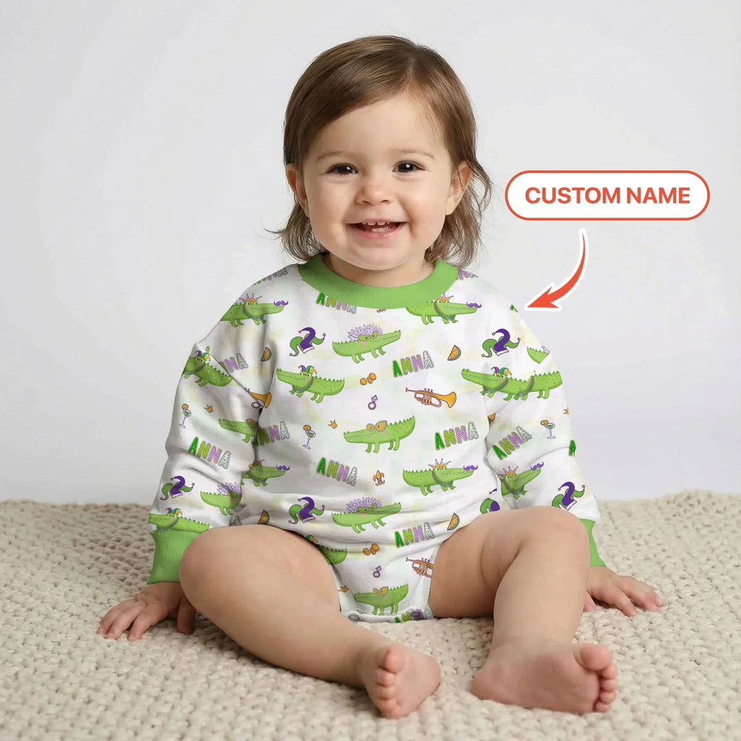 Alligator Mardi Gras Festival Bamboo Bubble Romper