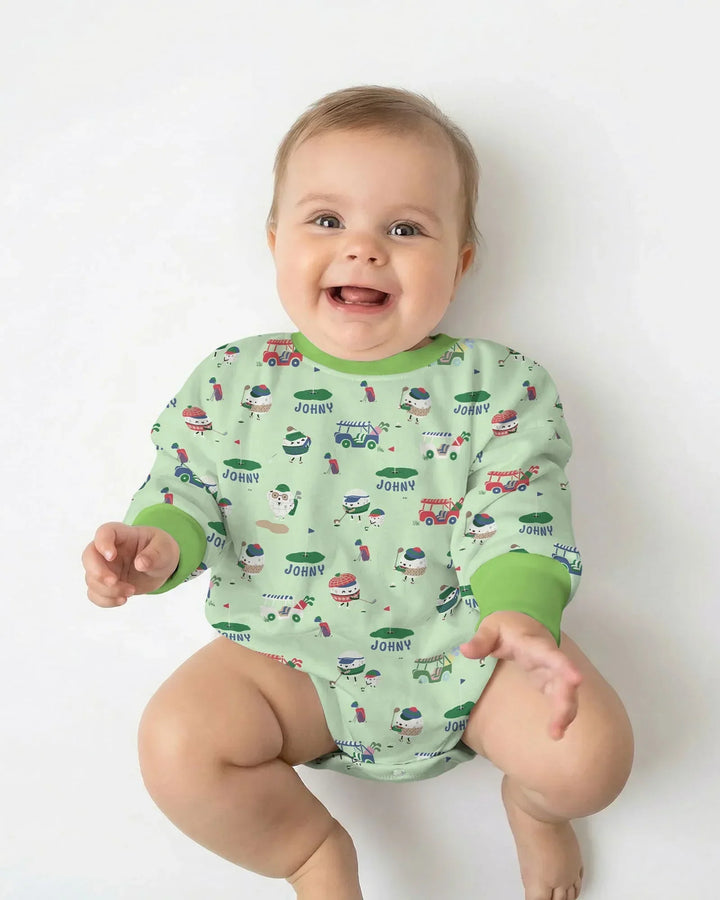 Cute Golf ball Bamboo Bubble Romper