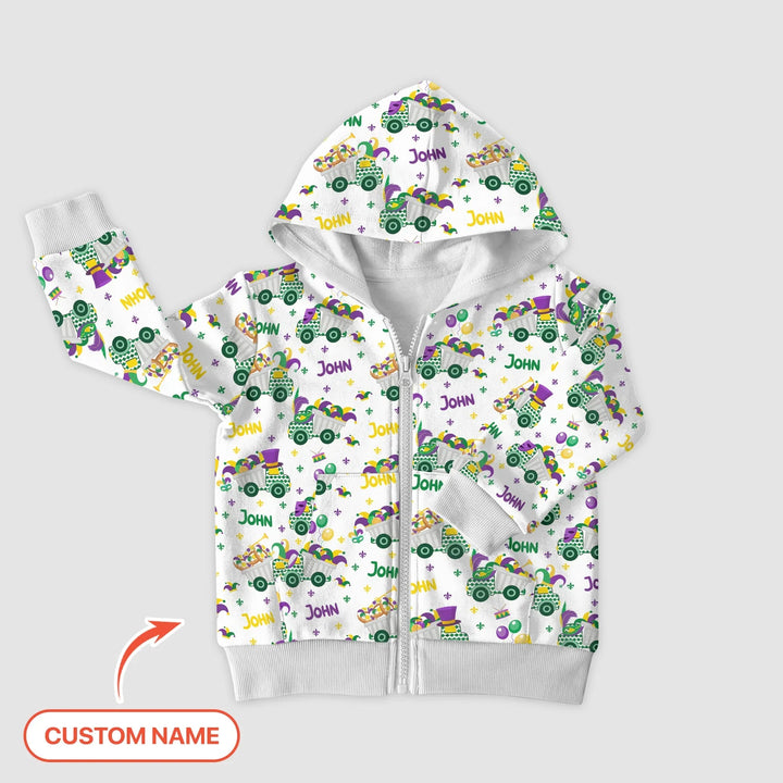 Mardi Gras Trucks Bamboo Zip Hoodie