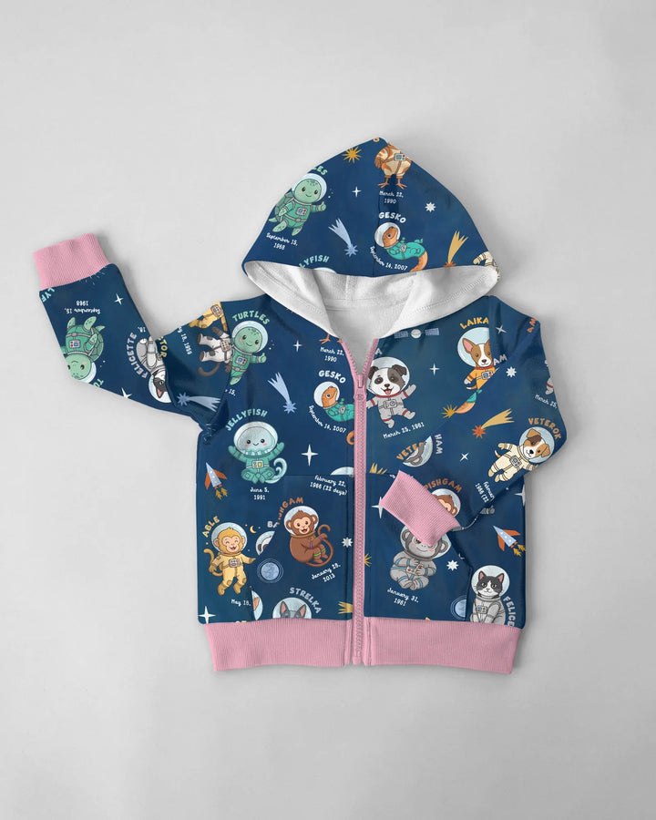 Animal Astronauts Bamboo Zip Hoodie