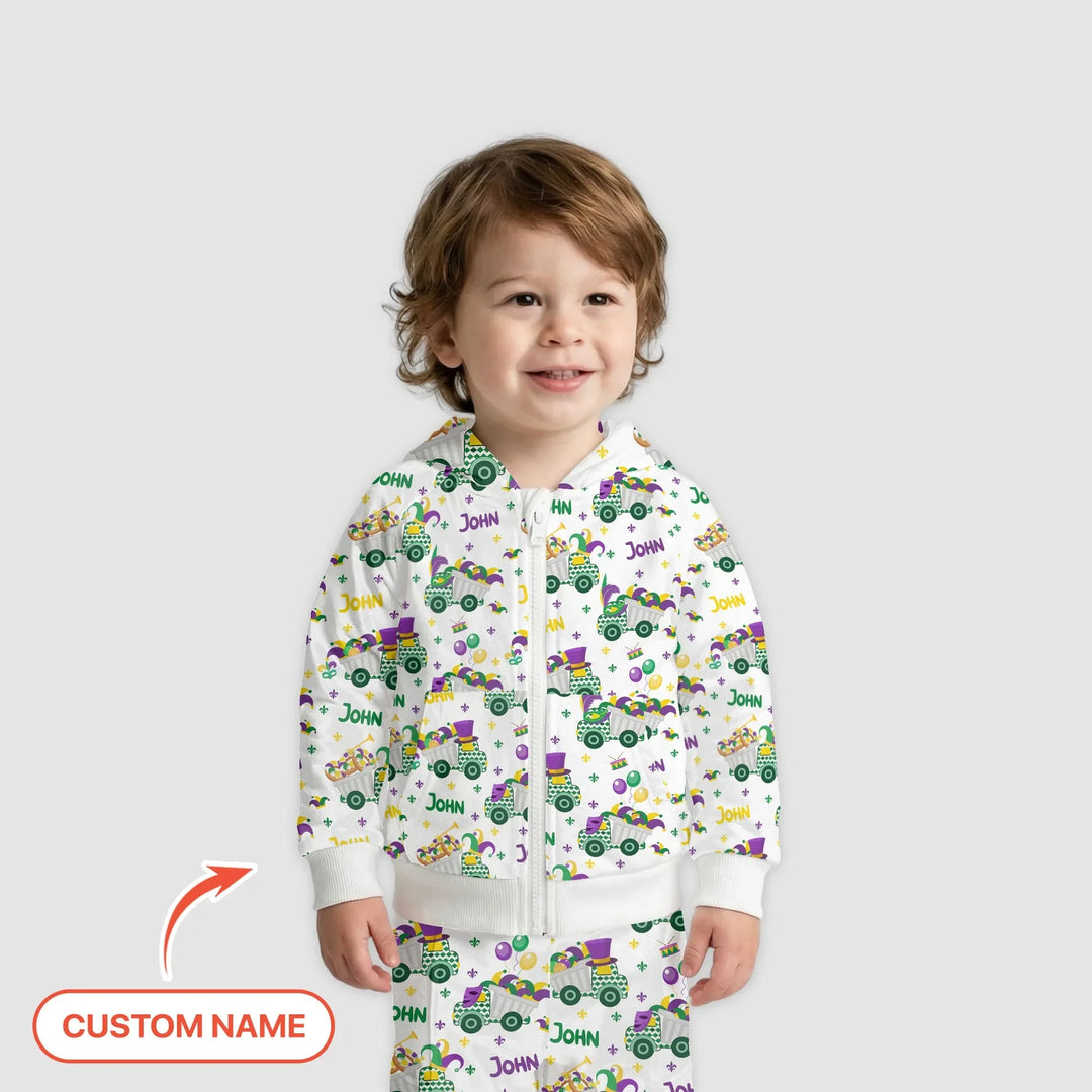 Mardi Gras Trucks Bamboo Zip Hoodie