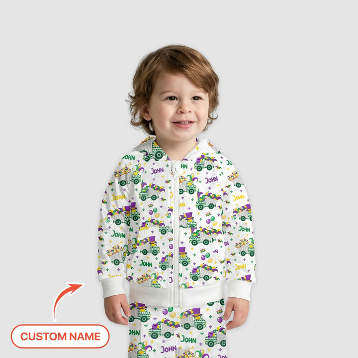 Mardi Gras Trucks Bamboo Zip Hoodie