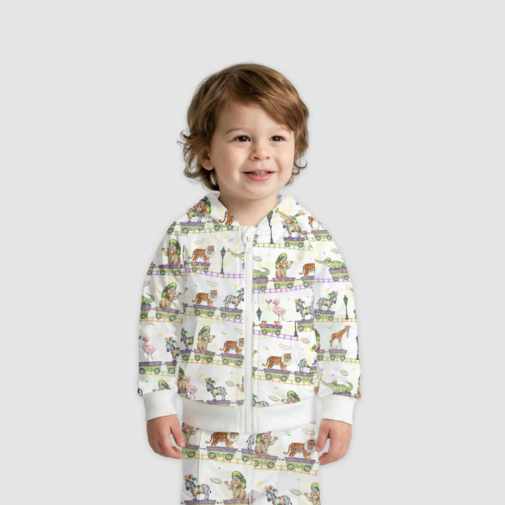 Mardi Gras Jungle Krewe Bamboo Zip Hoodie