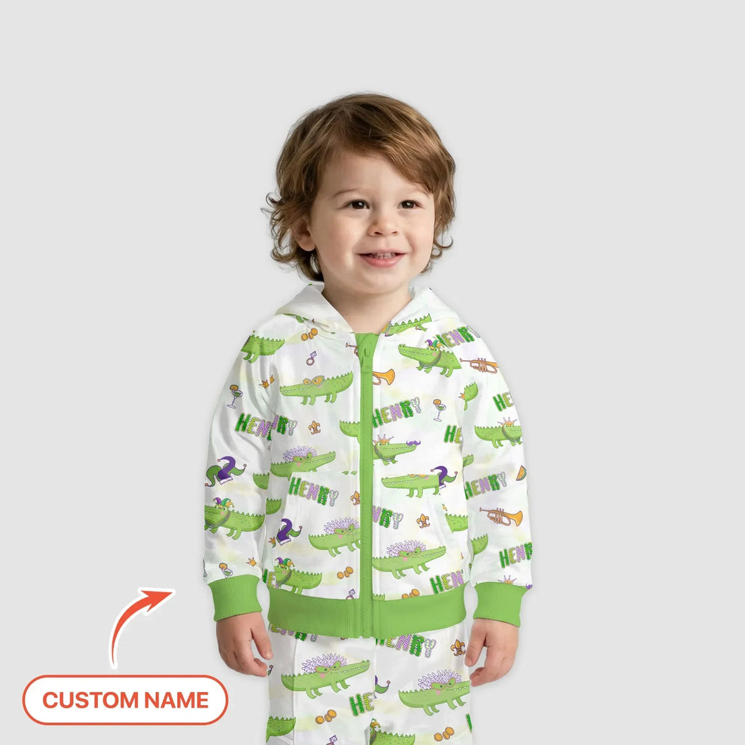 Alligator Mardi Gras Festival Bamboo Zip Hoodie