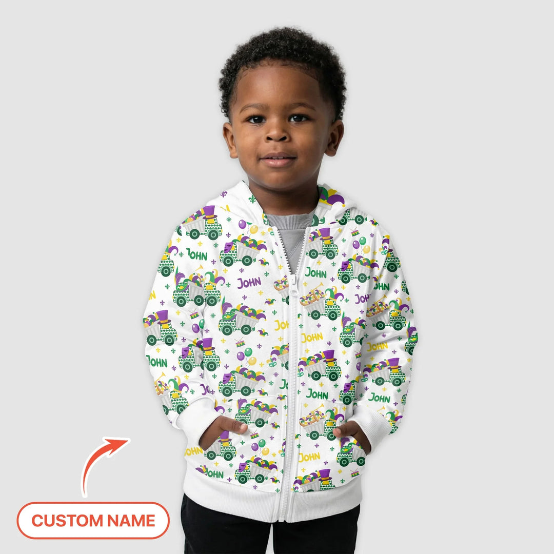 Mardi Gras Trucks Bamboo Zip Hoodie