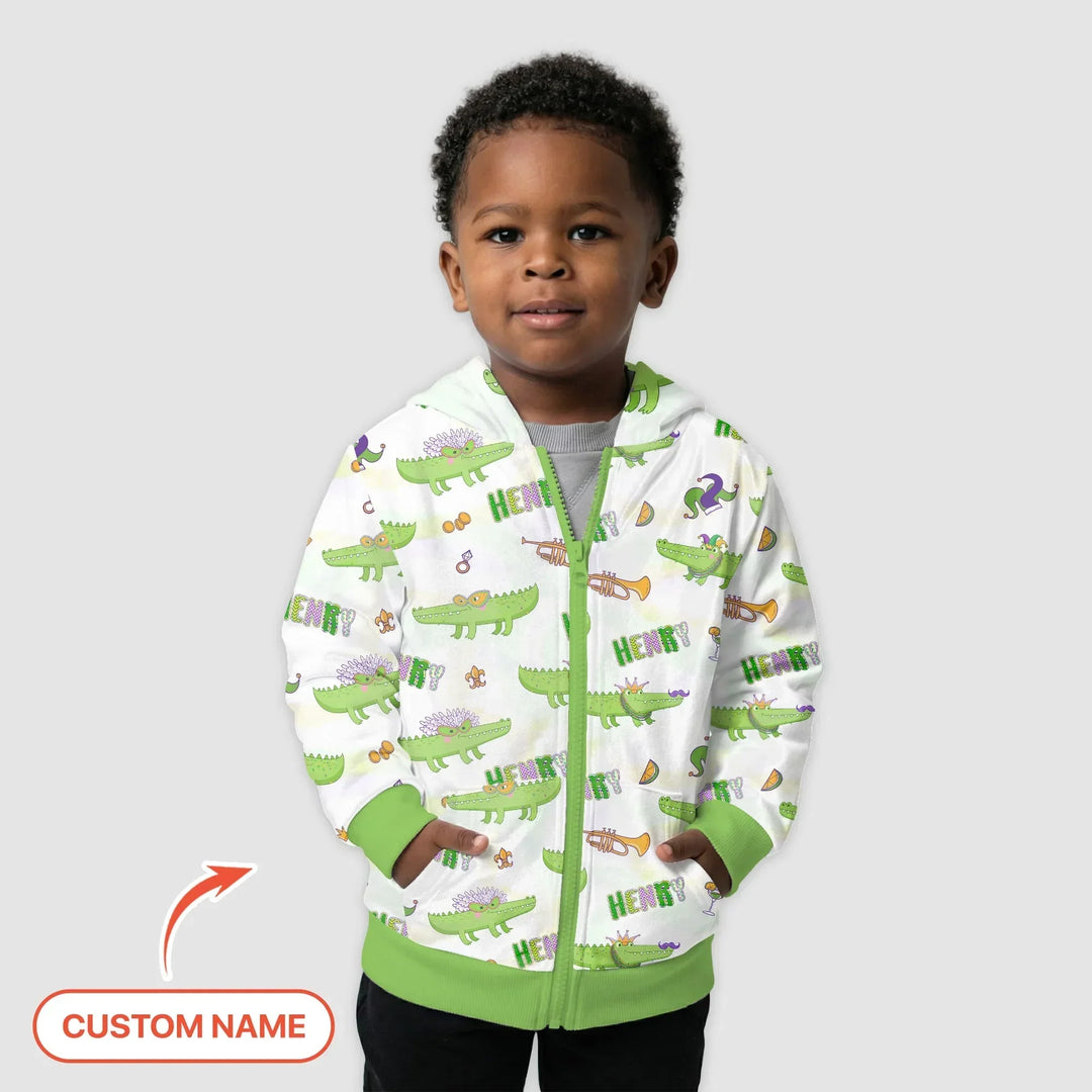 Alligator Mardi Gras Festival Bamboo Zip Hoodie