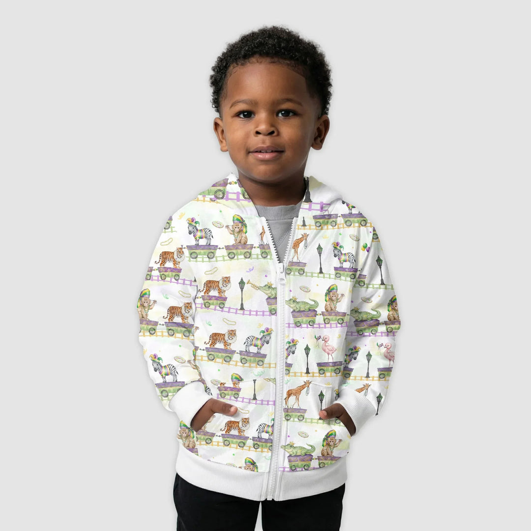 Mardi Gras Jungle Krewe Bamboo Zip Hoodie