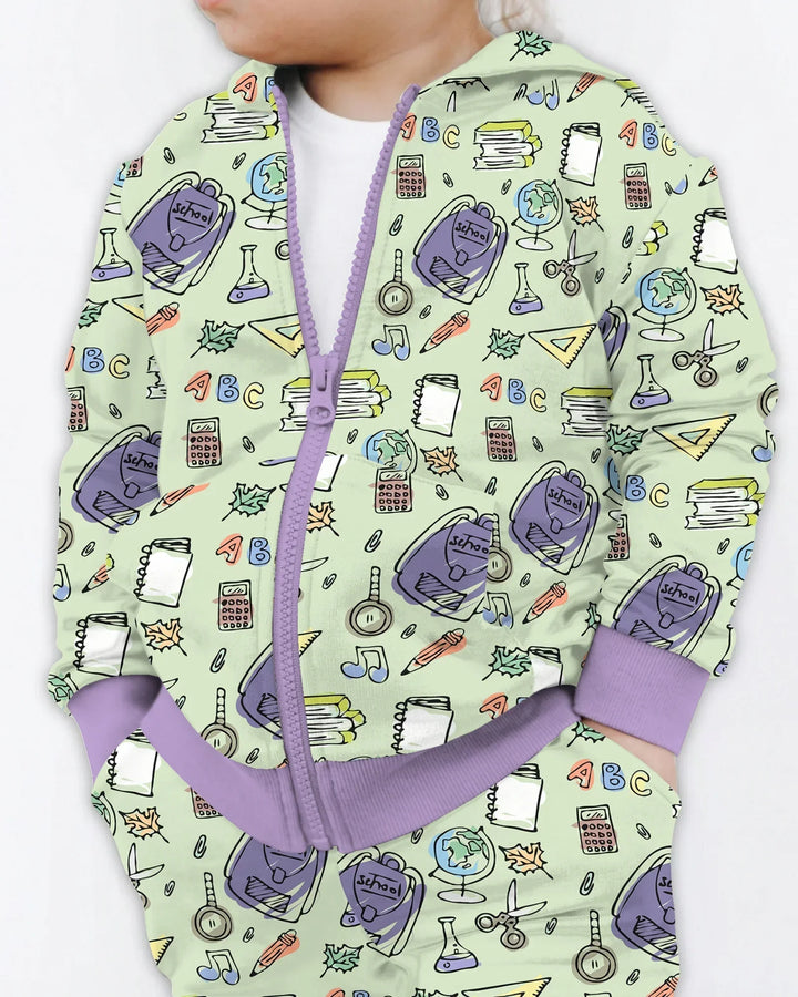 Doodle School Days Bamboo Zip Hoodie