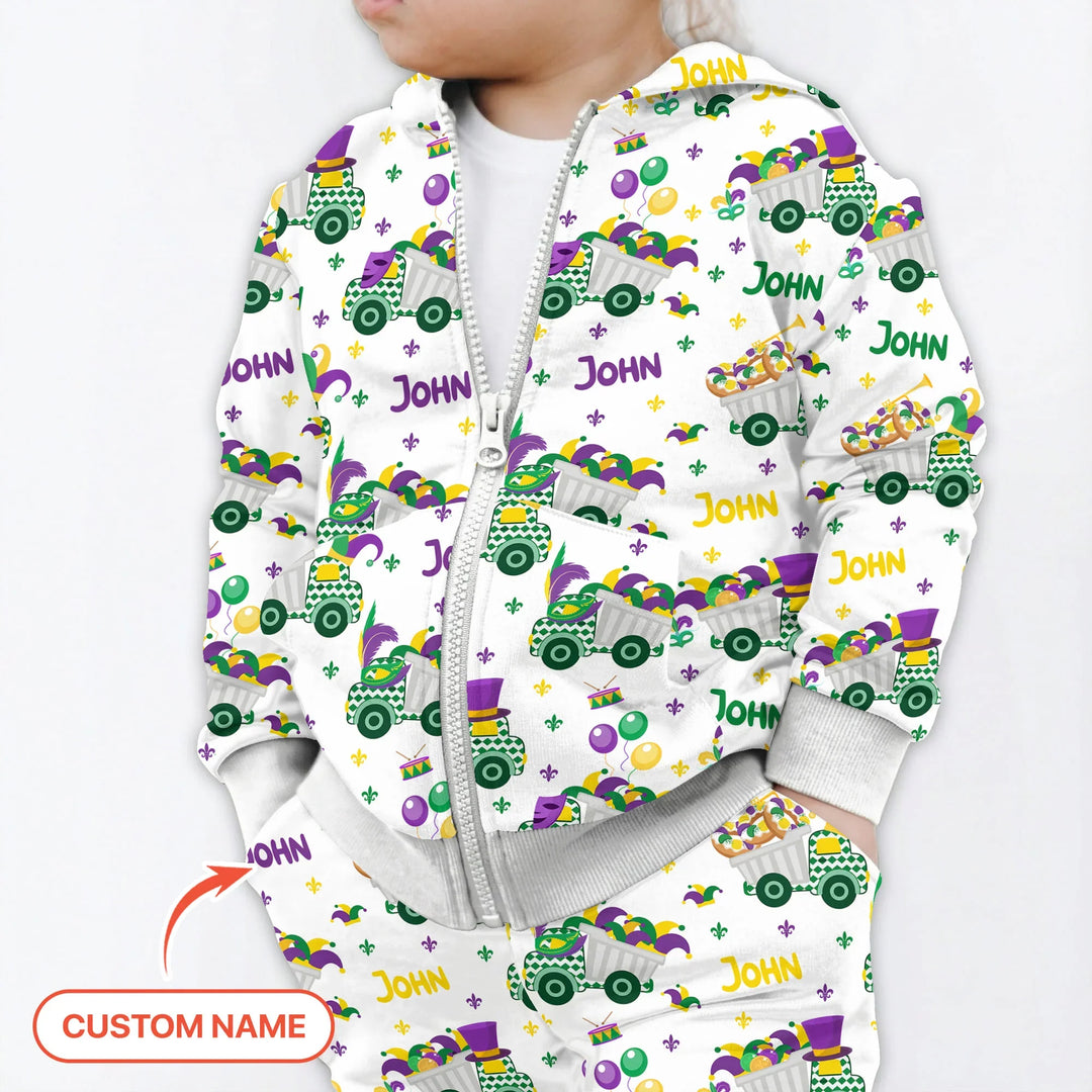Mardi Gras Trucks Bamboo Zip Hoodie