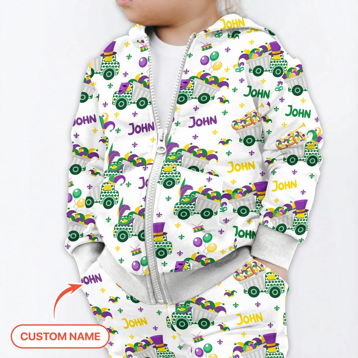 Mardi Gras Trucks Bamboo Zip Hoodie