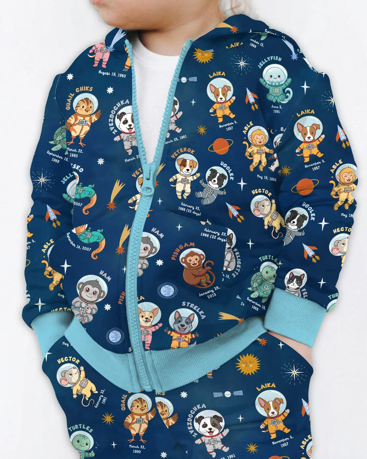 Animal Astronauts Bamboo Zip Hoodie