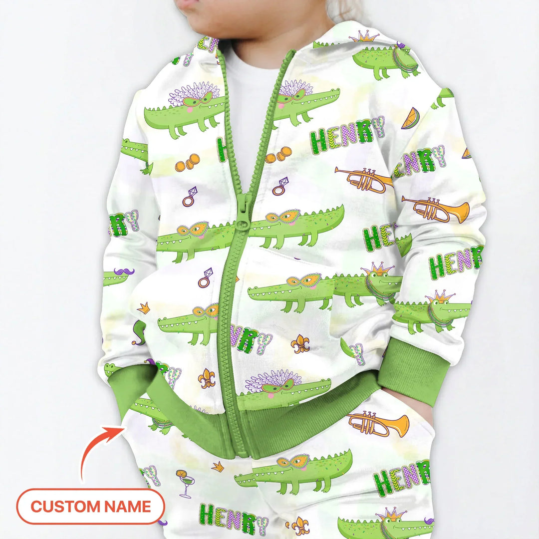 Alligator Mardi Gras Festival Bamboo Zip Hoodie