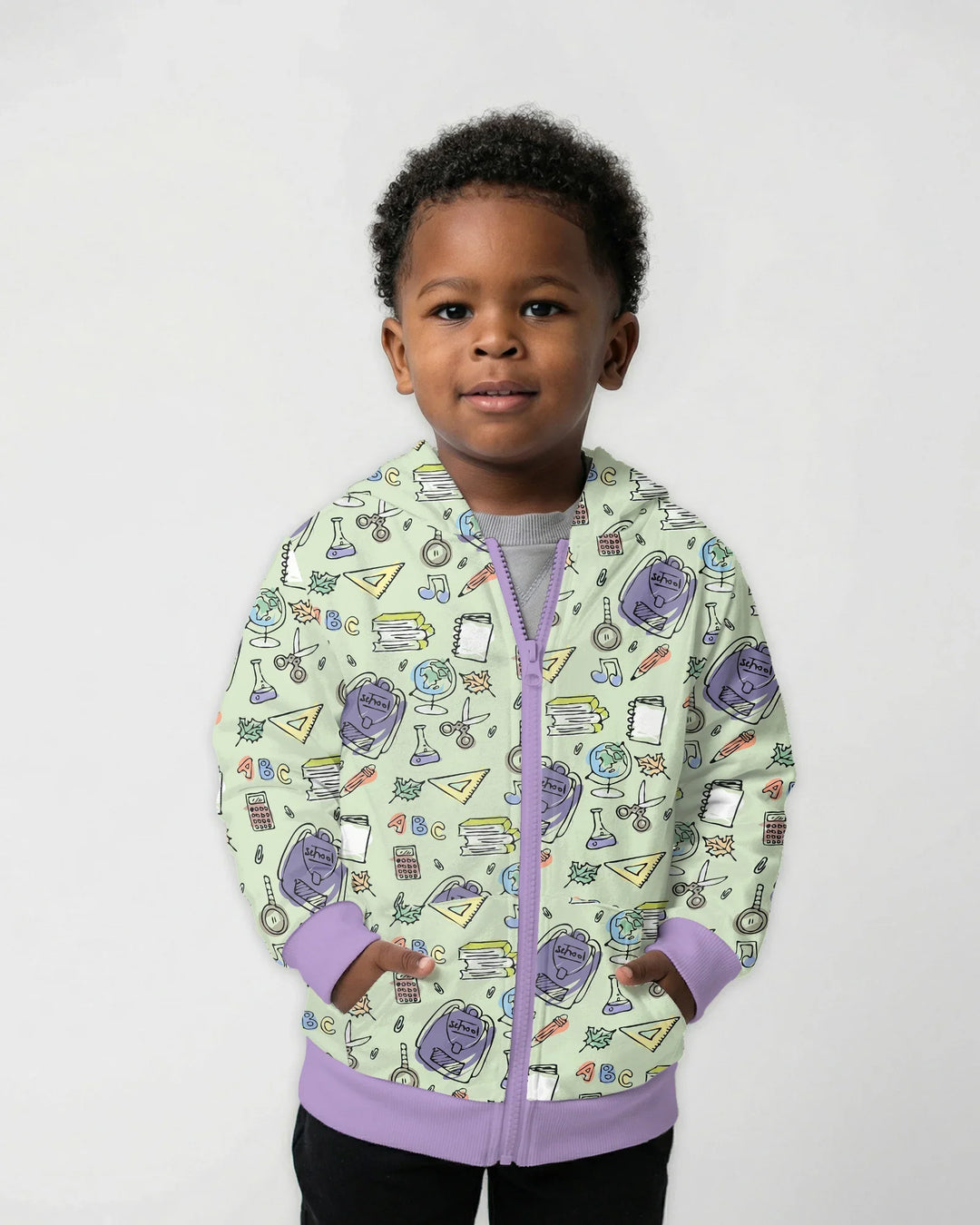 Doodle School Days Bamboo Zip Hoodie