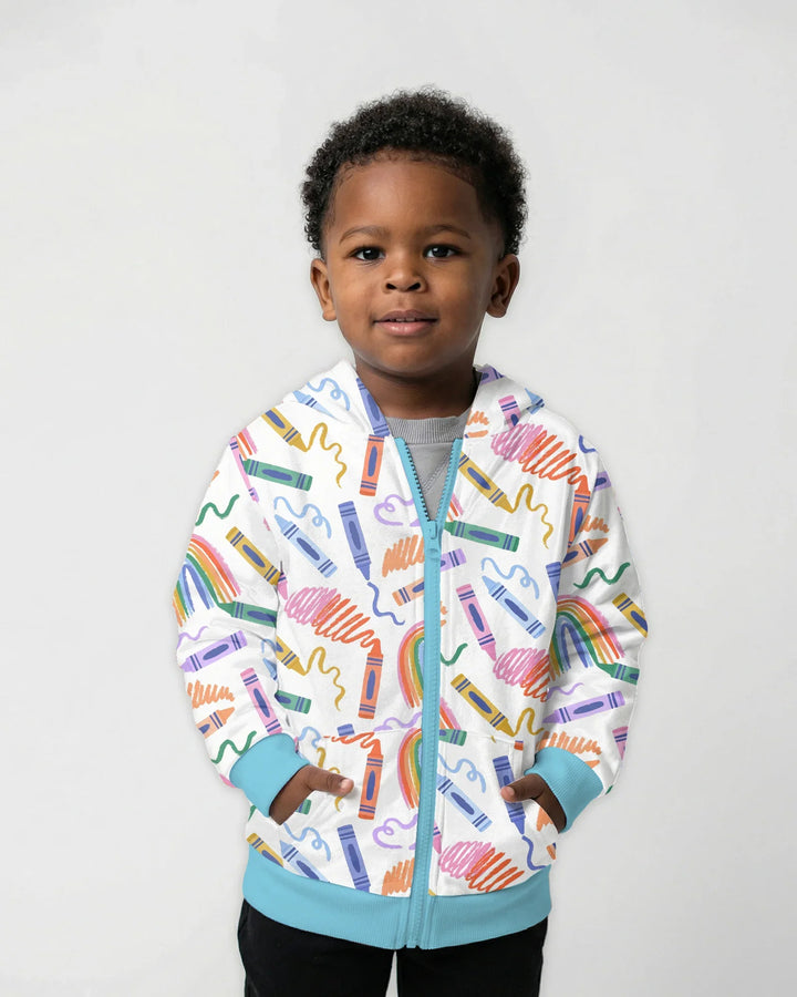 Crayon Chaos Bamboo Zip Hoodie