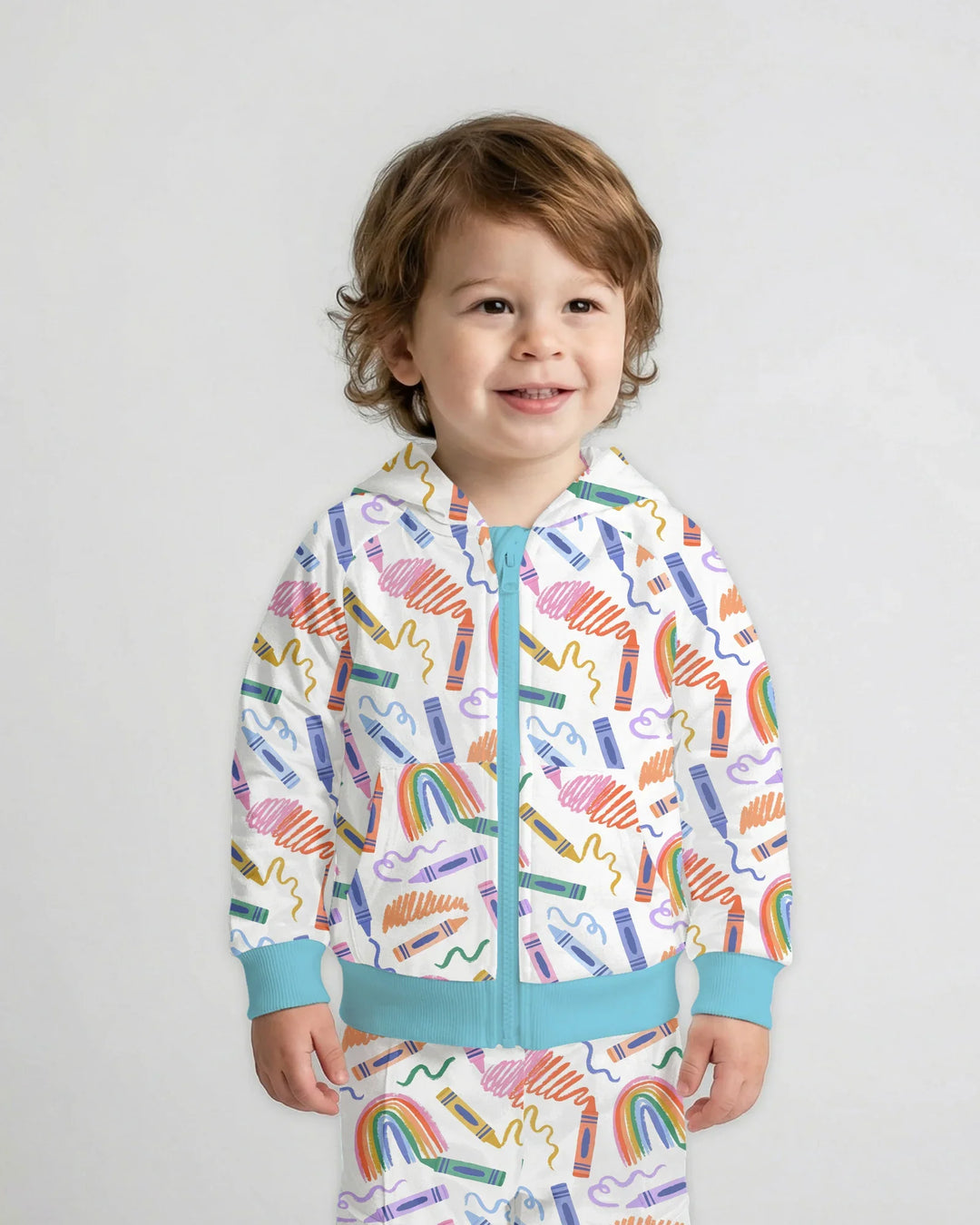 Crayon Chaos Bamboo Zip Hoodie