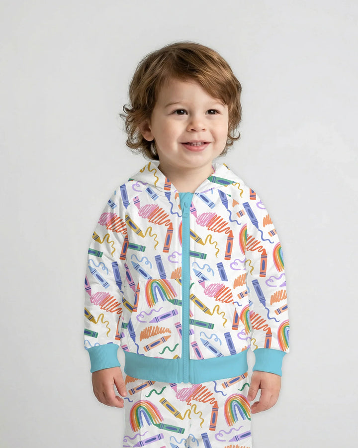 Crayon Chaos Bamboo Zip Hoodie