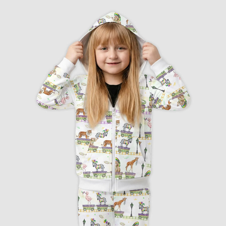 Mardi Gras Jungle Krewe Bamboo Zip Hoodie