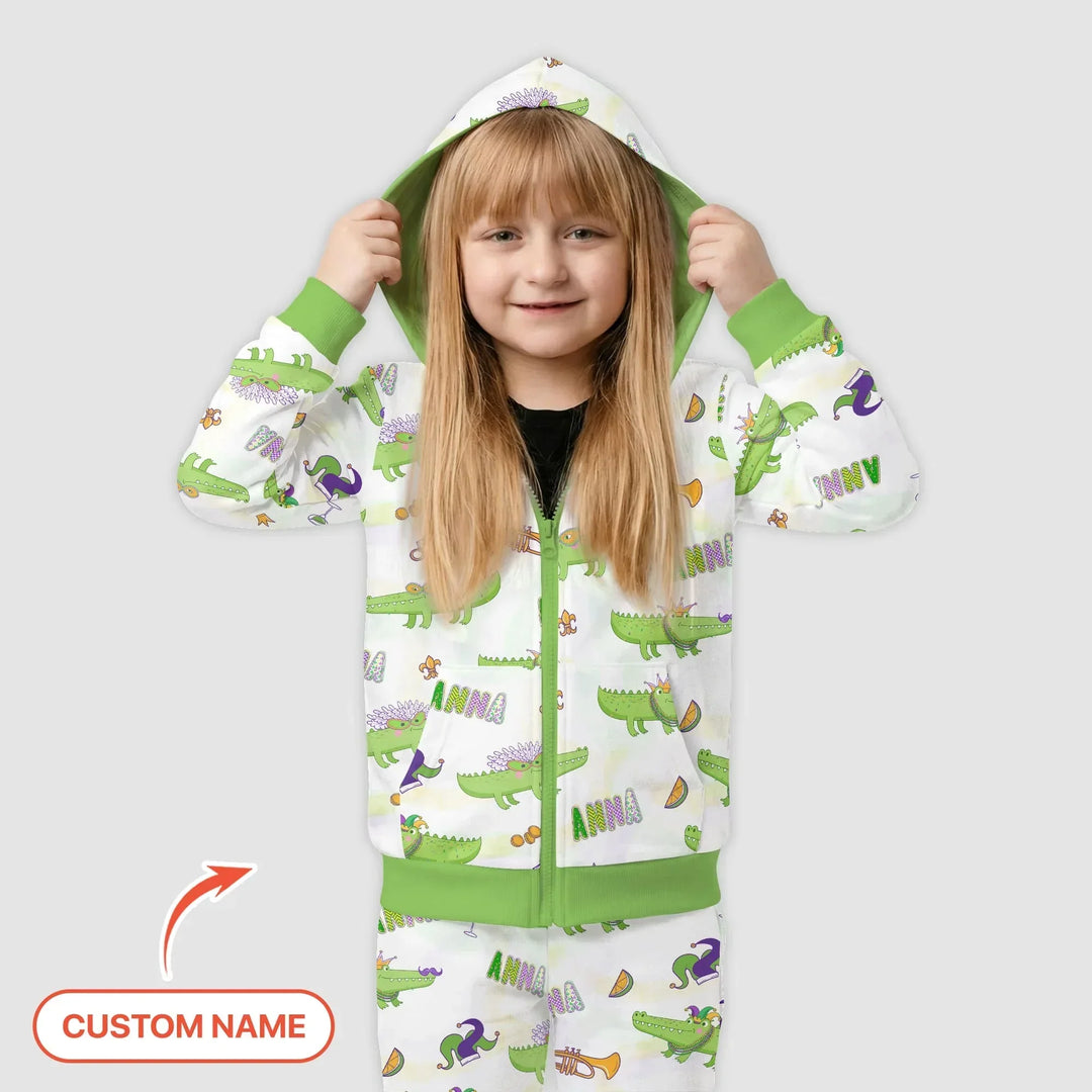 Alligator Mardi Gras Festival Bamboo Zip Hoodie