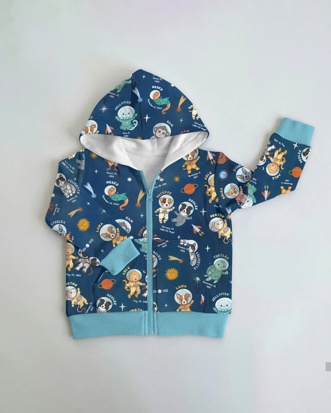 Animal Astronauts Bamboo Zip Hoodie