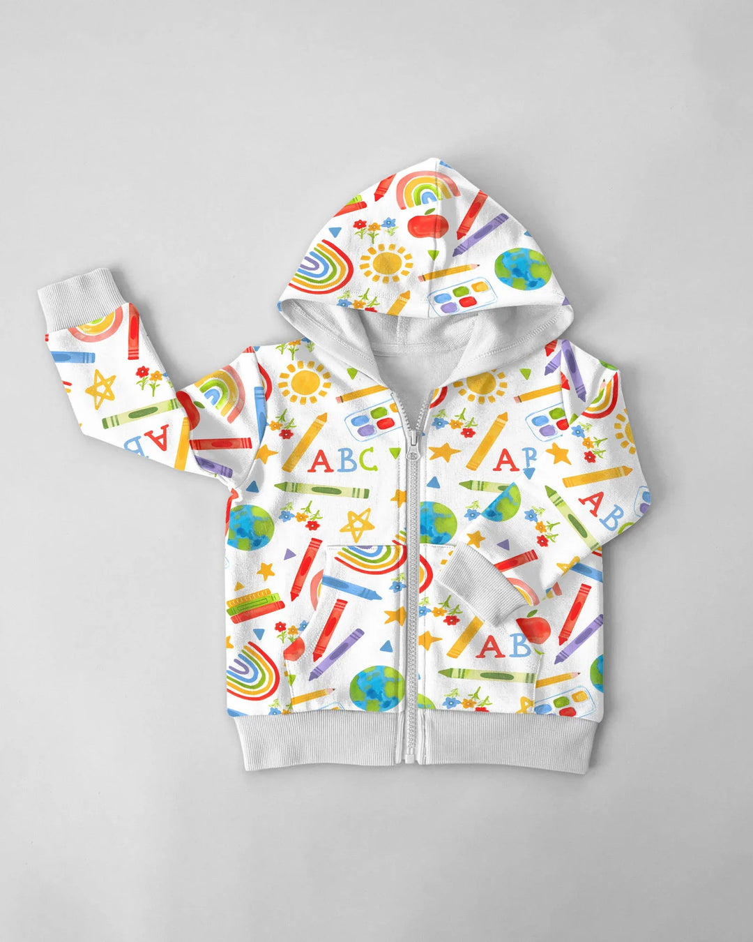 School Scribbles Bamboo Zip Hoodie