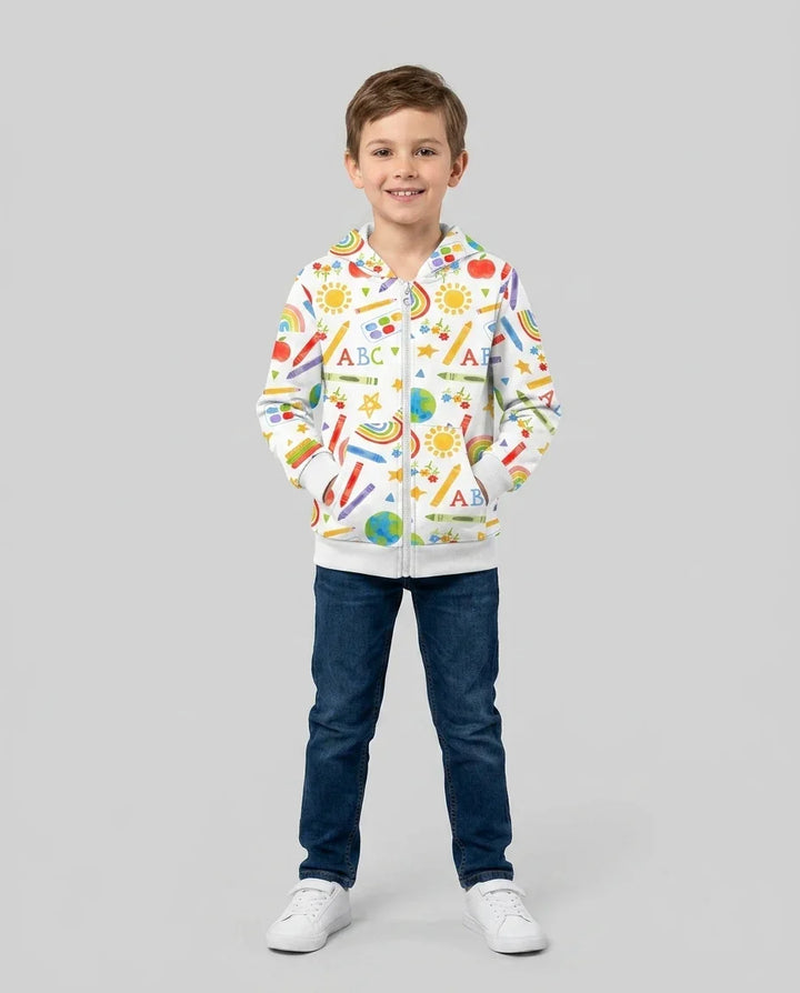 School Scribbles Bamboo Zip Hoodie