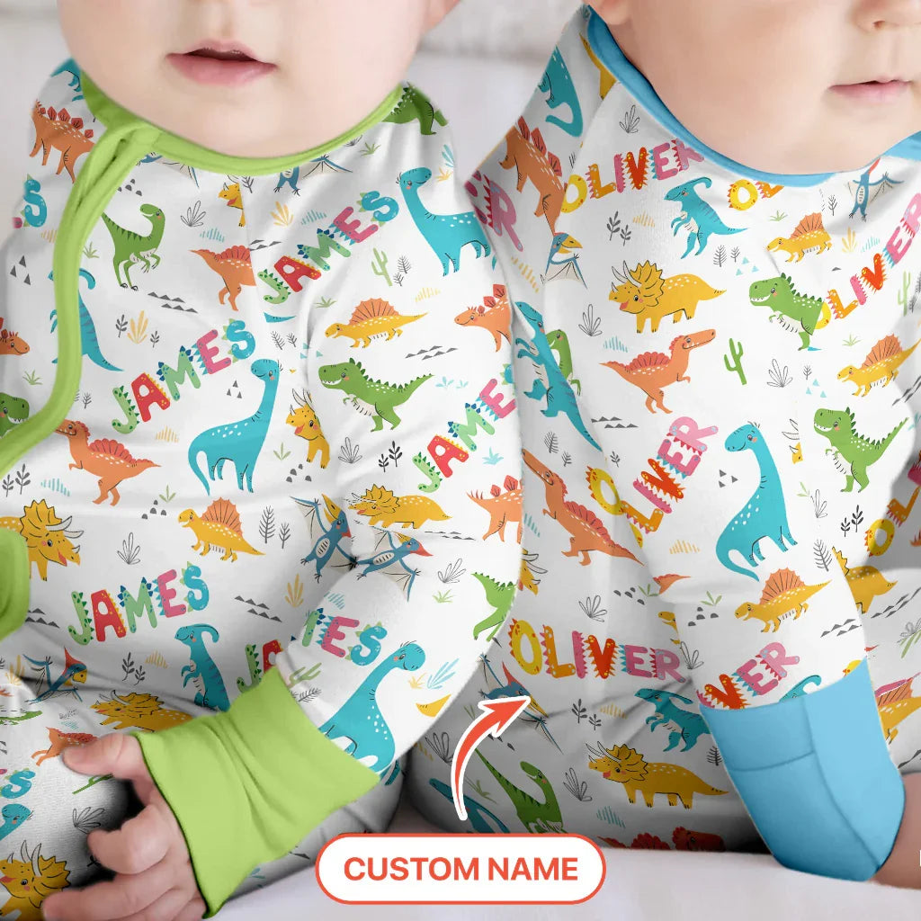 Dino Adventure Custom Name Bamboo Convertible Zippy
