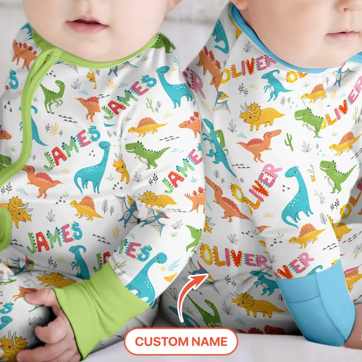 Dino Adventure Custom Name Bamboo Convertible Zippy