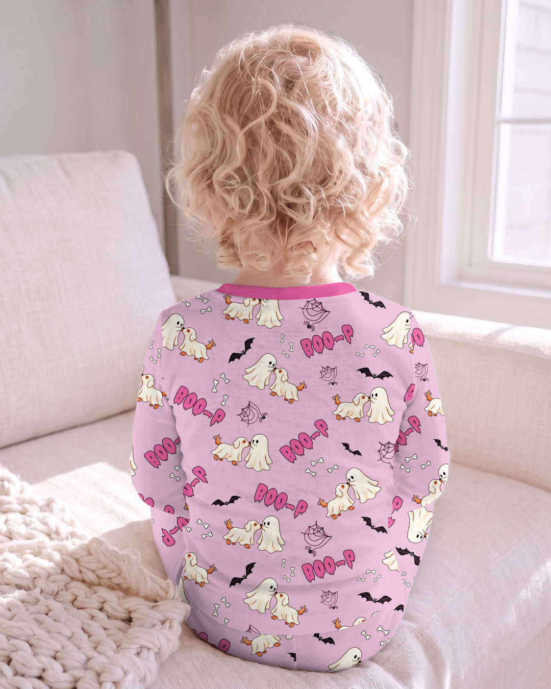 Boo-P Ghost Dog Bamboo Two Piece Long Sleeve Pajama Set