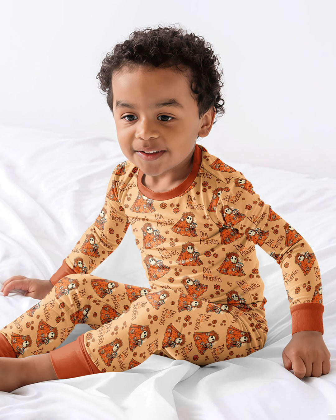 Día De Los Muertos Spooky Bamboo Two Piece Long Sleeve Pajama Set