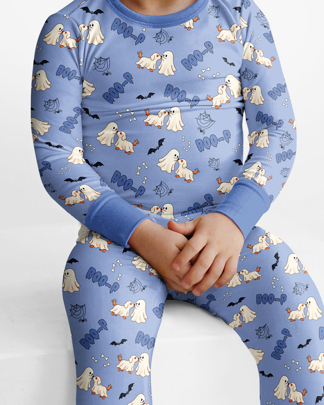 Boo-P Ghost Dog Bamboo Two Piece Long Sleeve Pajama Set