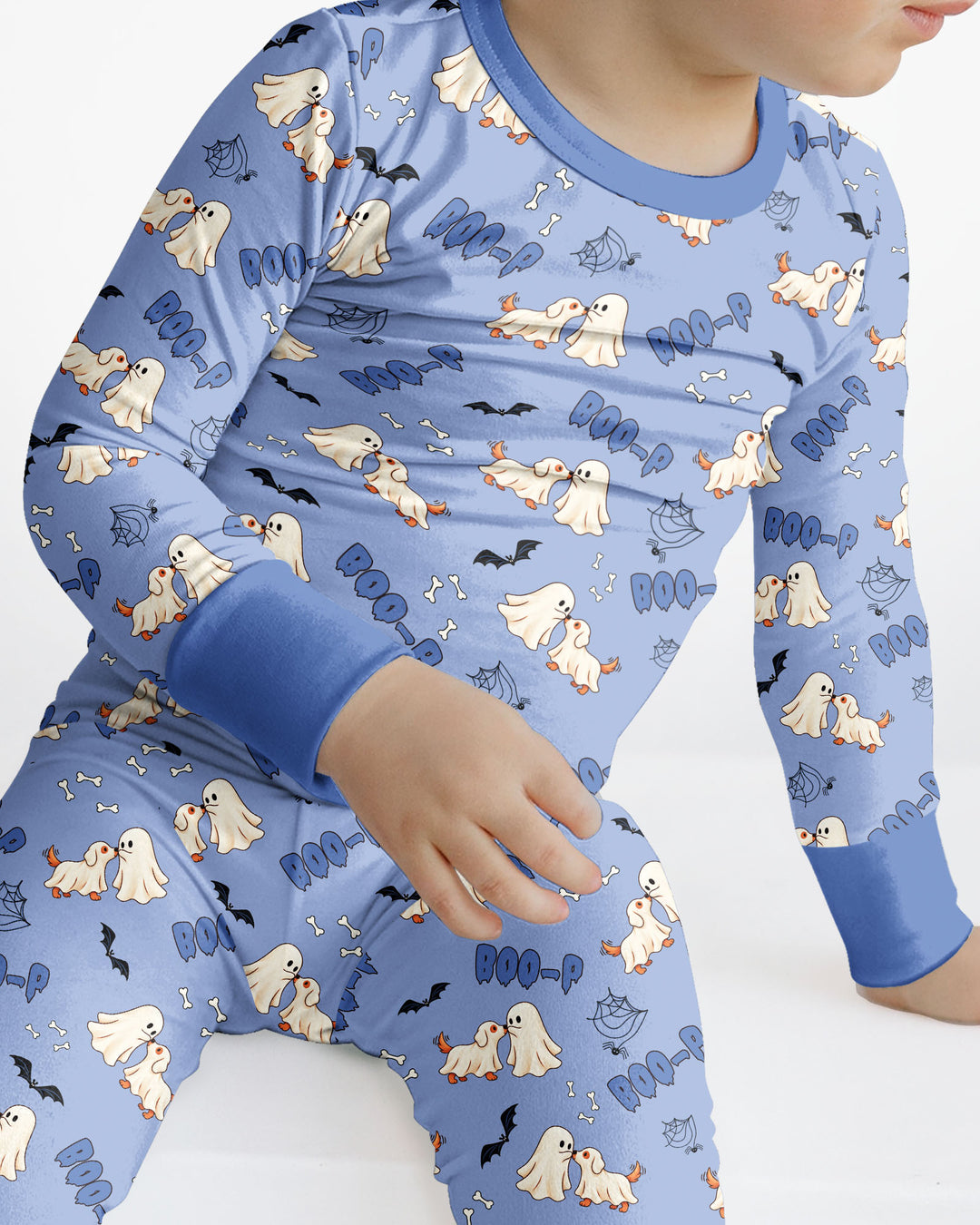 Boo-P Ghost Dog Bamboo Two Piece Long Sleeve Pajama Set
