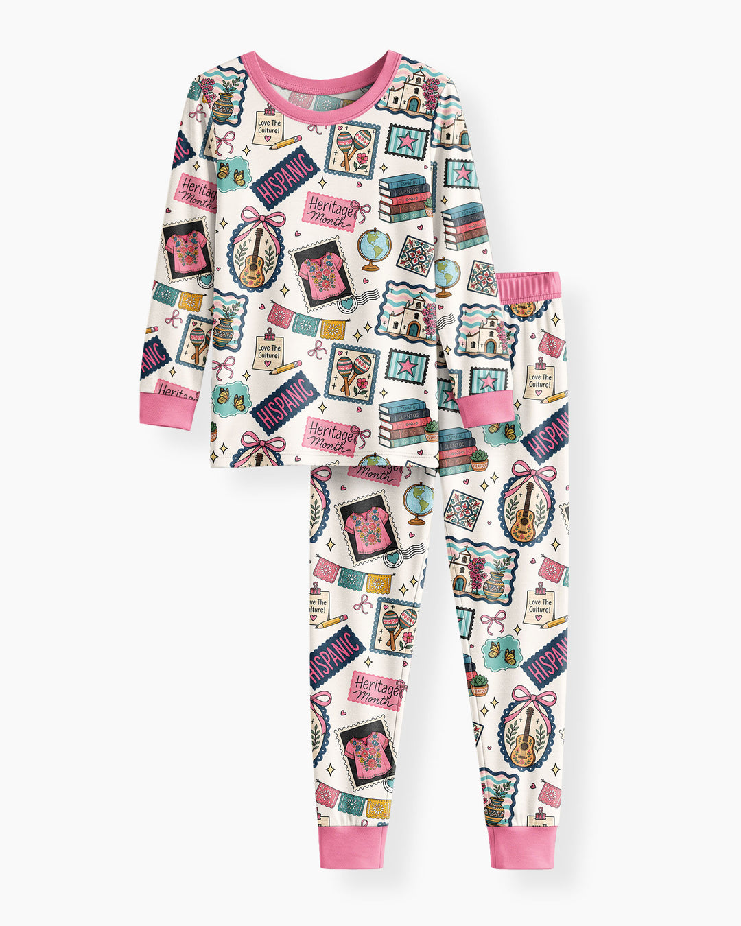 Happy Hispanic Heritage Month Bamboo Two Piece Long Sleeve Pajama Set