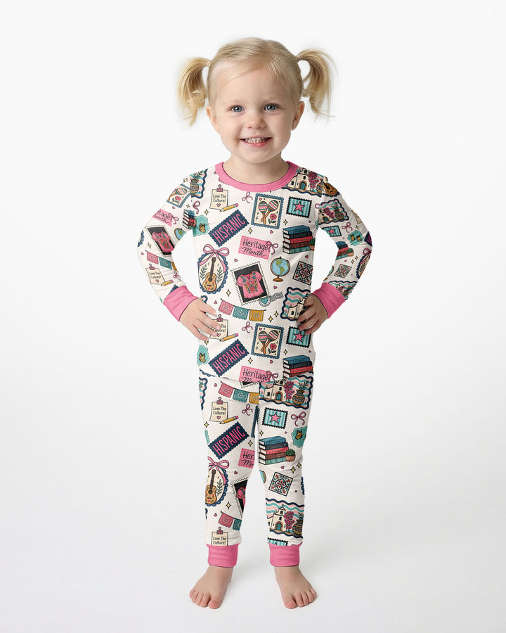 Happy Hispanic Heritage Month Bamboo Two Piece Long Sleeve Pajama Set