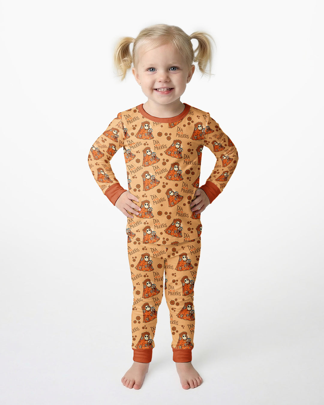 Día De Los Muertos Spooky Bamboo Two Piece Long Sleeve Pajama Set