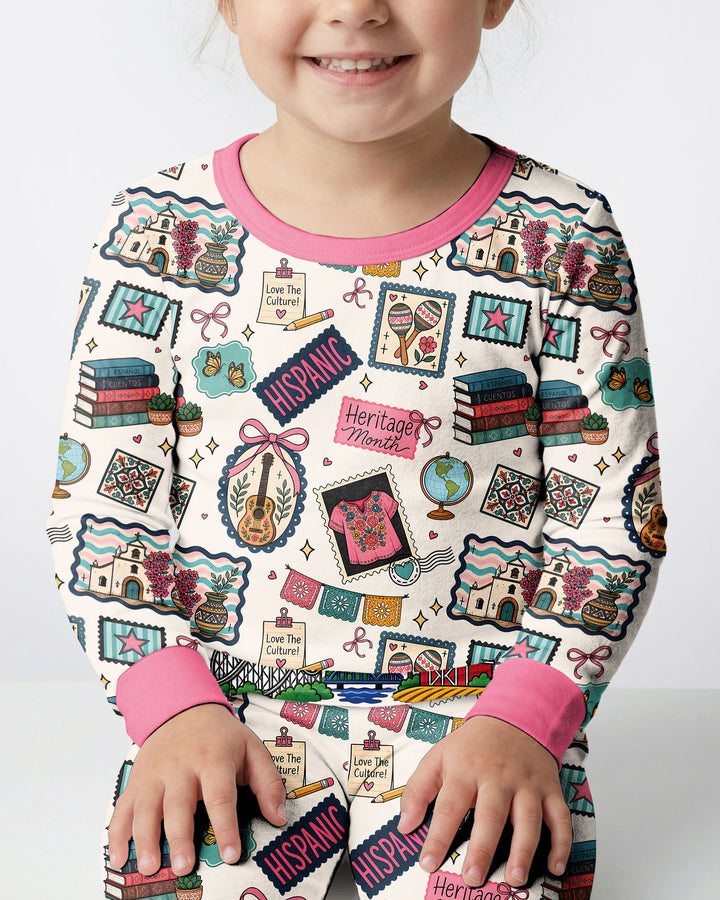 Happy Hispanic Heritage Month Bamboo Two Piece Long Sleeve Pajama Set