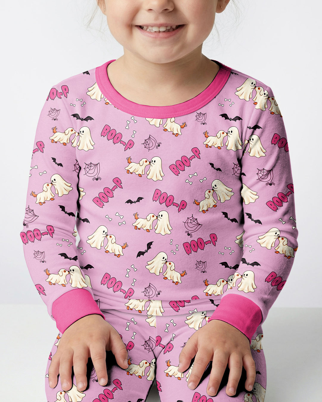 Boo-P Ghost Dog Bamboo Two Piece Long Sleeve Pajama Set