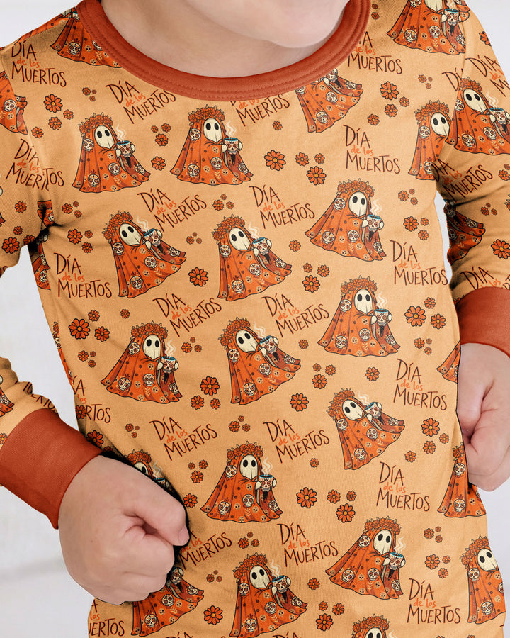 Día De Los Muertos Spooky Bamboo Two Piece Long Sleeve Pajama Set