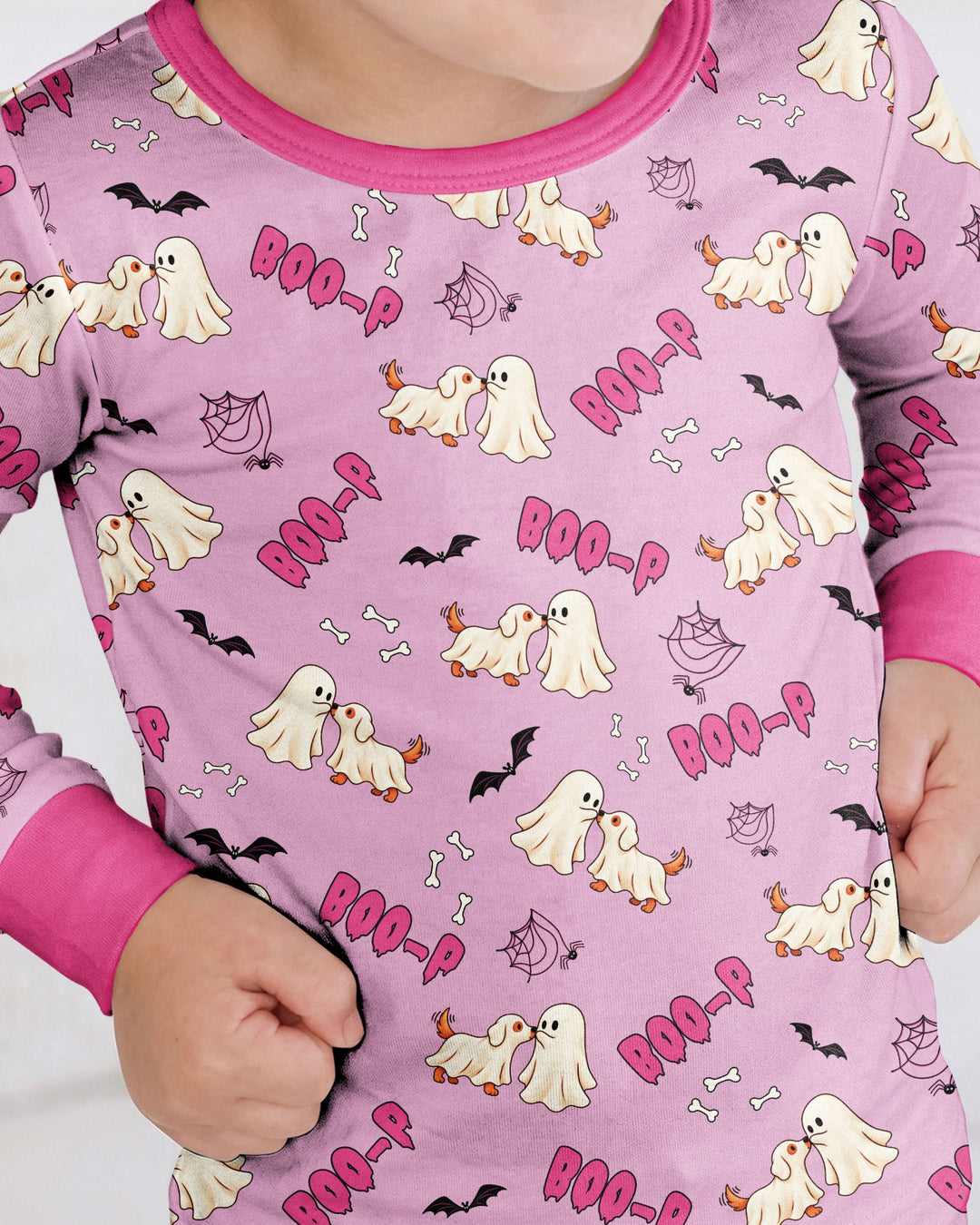Boo-P Ghost Dog Bamboo Two Piece Long Sleeve Pajama Set