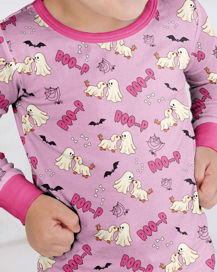 Boo-P Ghost Dog Bamboo Two Piece Long Sleeve Pajama Set