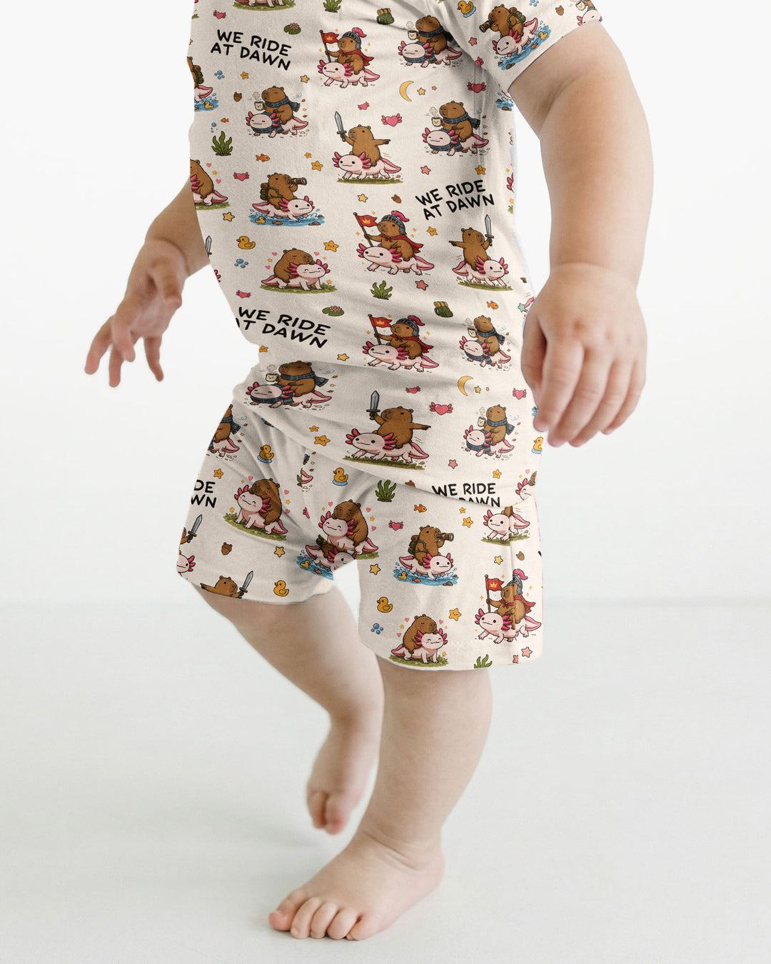 We Ride At Dawn Bamboo Two Piece Short Sleeve Shorts Pajama Set