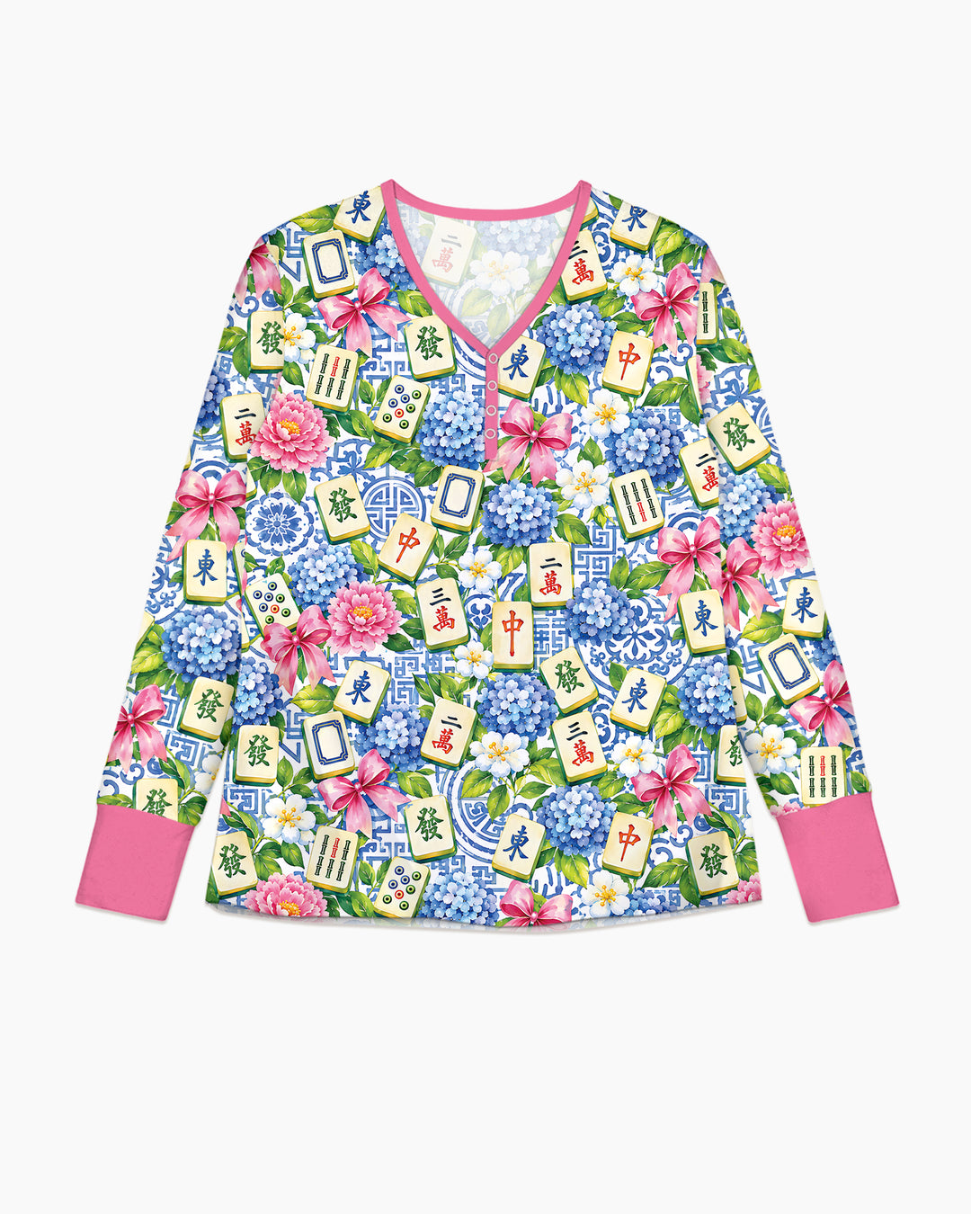 Mahjong in Bloom Bamboo Women Pajama Set