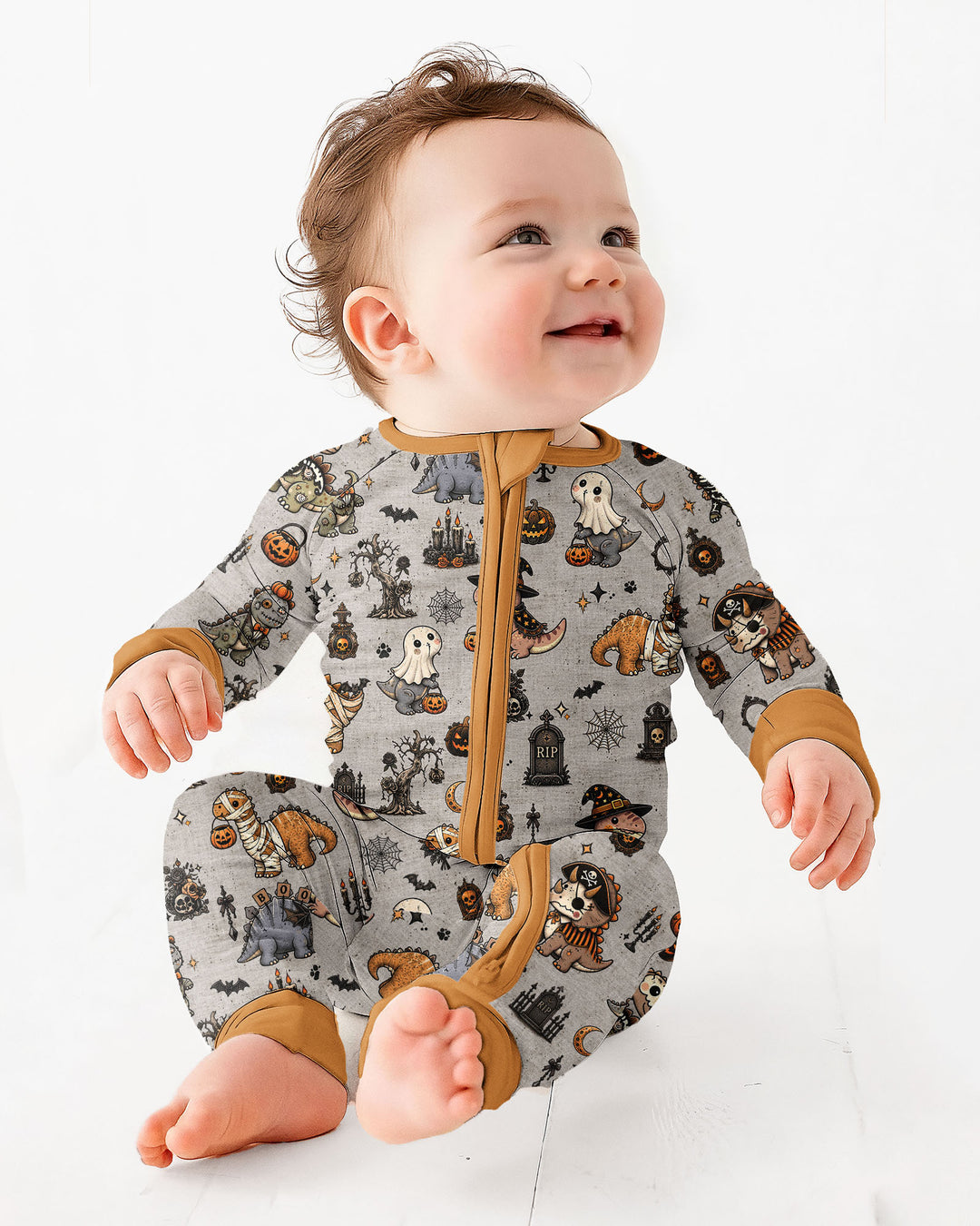 Vintage Halloween Dinosaur Bamboo Convertible Zippy
