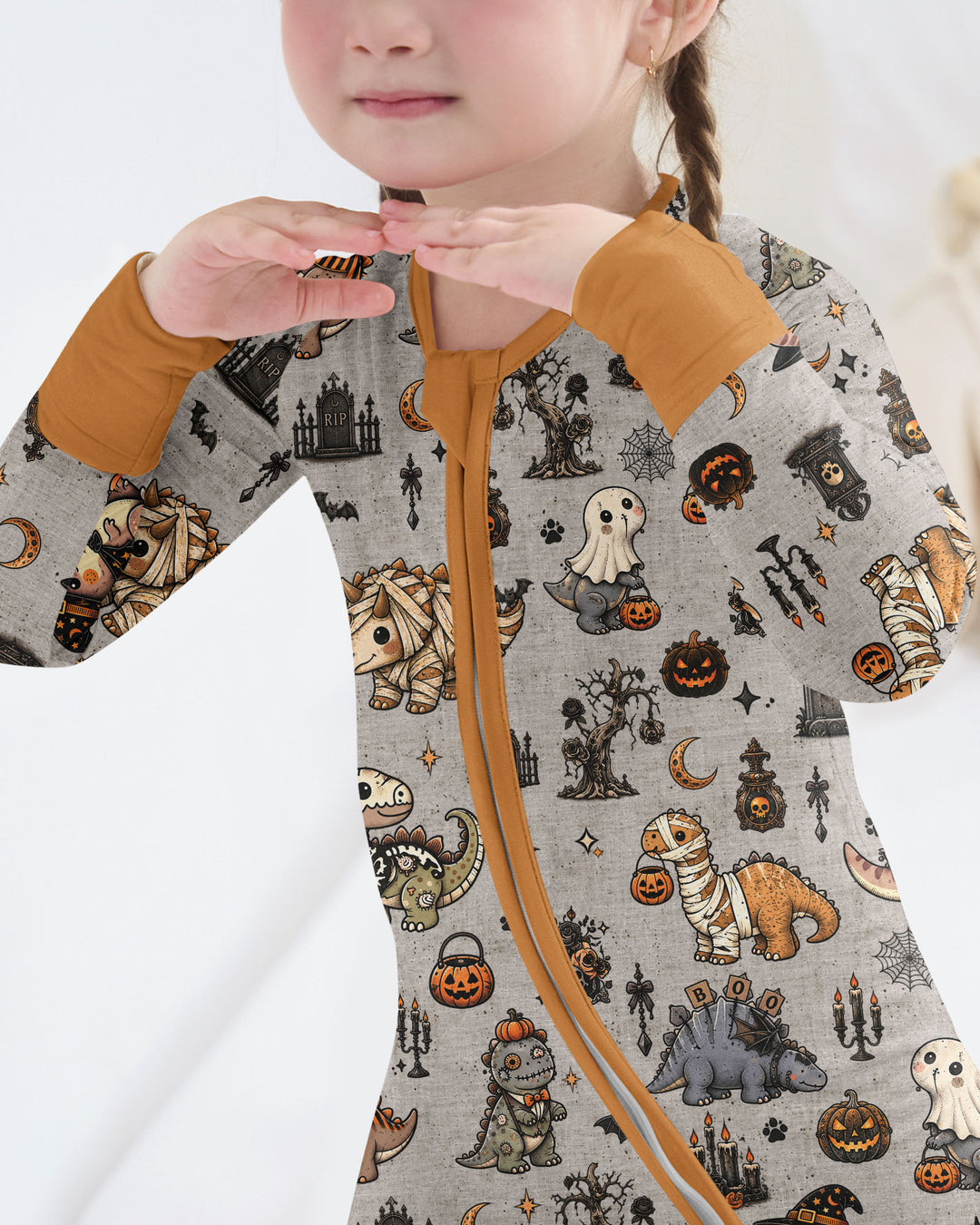 Vintage Halloween Dinosaur Bamboo Convertible Zippy
