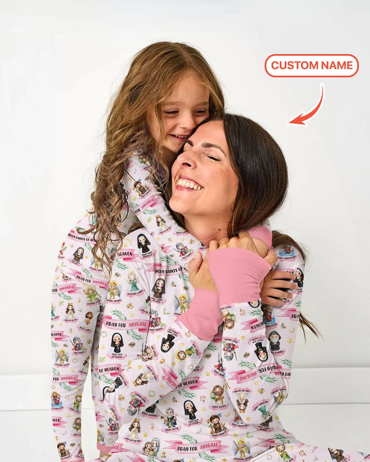 Holy Saints of Heaven Custom Name Bamboo Women Pajama Set