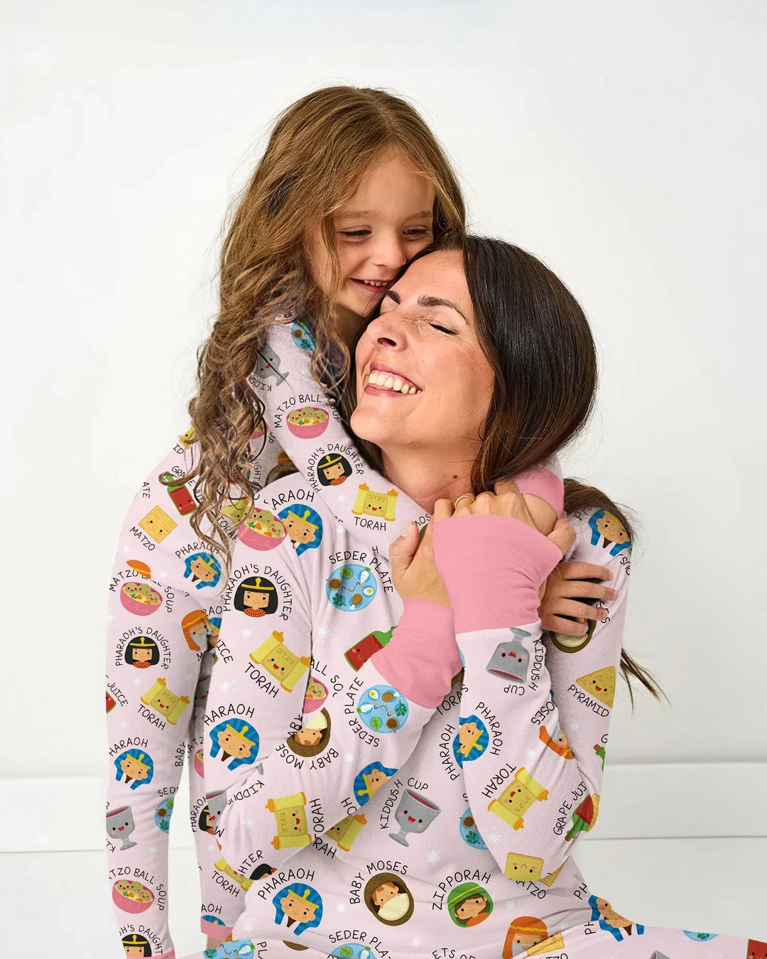 Cute Passover Characters Bamboo Two Piece Long Sleeve Pajama Set