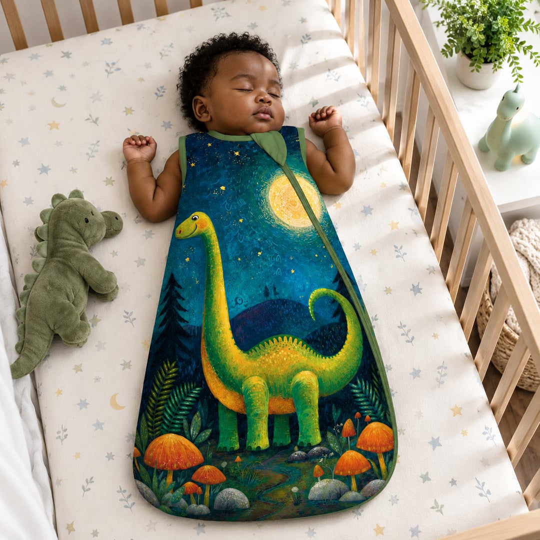 Moonlit Dinosaur Forest Bamboo Sleep Bag
